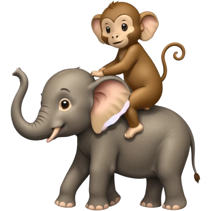 Elephant on monkey  emoji