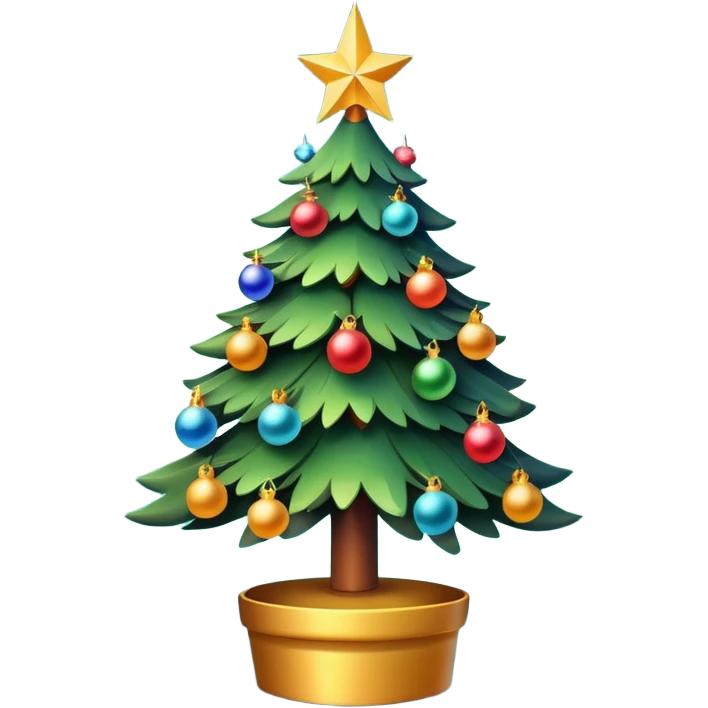 "Christmas tree decorated with lights and ornaments, glowing warmly, festive and colorful, cozy holiday atmosphere, digital illustration, vibrant and cheerful." emoji