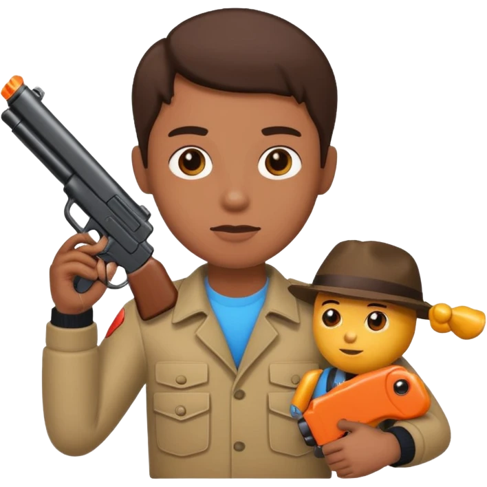 person with a toy gun emoji