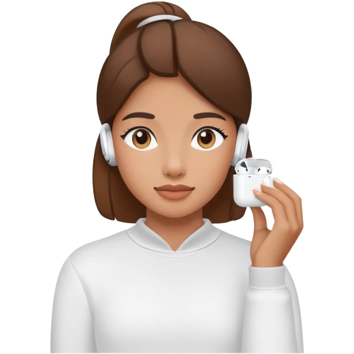 A girl using AirPods  emoji
