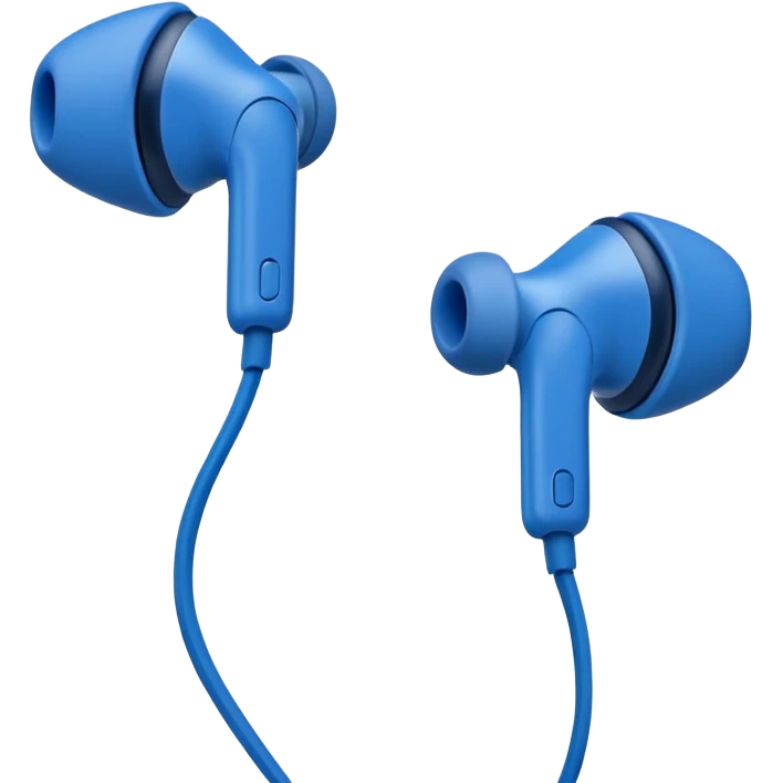 blue wired earbuds emoji