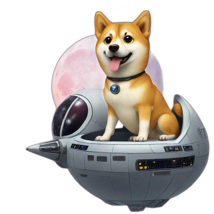 doge on a spaceship to the moon emoji