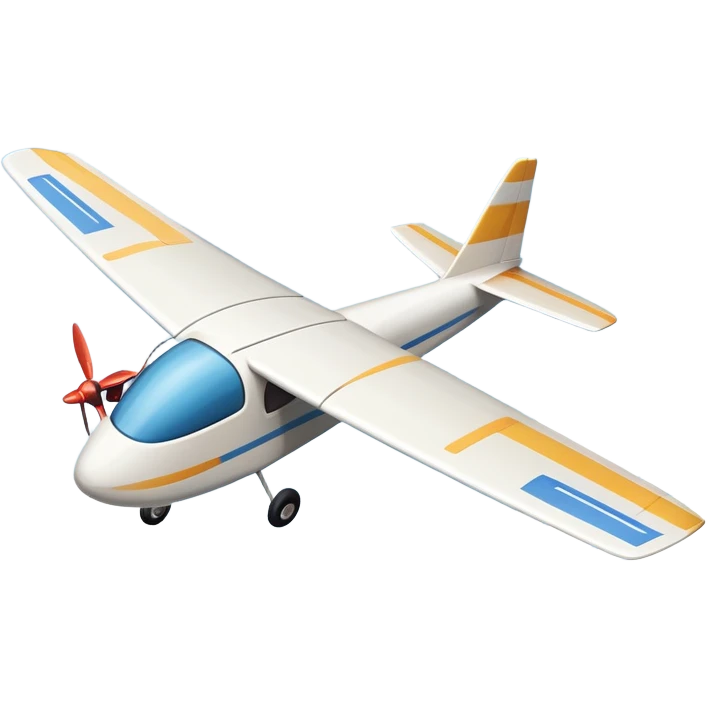An icon featuring a remote-controlled model airplane soaring through the sky, with a detailed transmitter in the foreground. The sky is clear with motion lines showing flight. Transparent background emphasizes the precision, creativity, and joy of aeromodelling as a sport. emoji