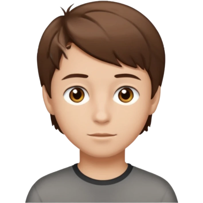 boy with brown hair and brown eyes short hair  emoji