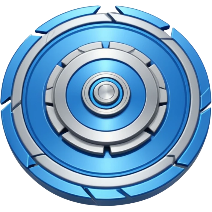 A blue Beyblade with 3 blades like Victory Valtryek emoji