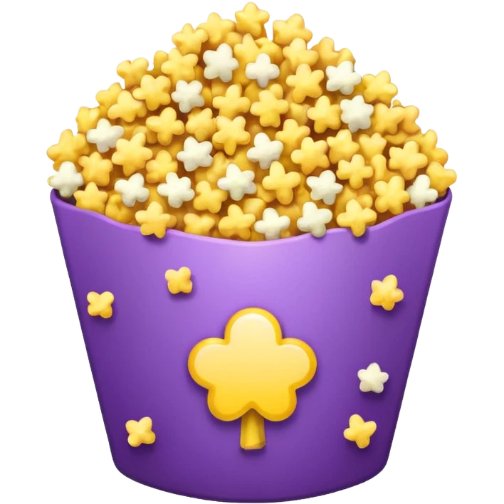 Glitter purple and yellow popcorn  emoji