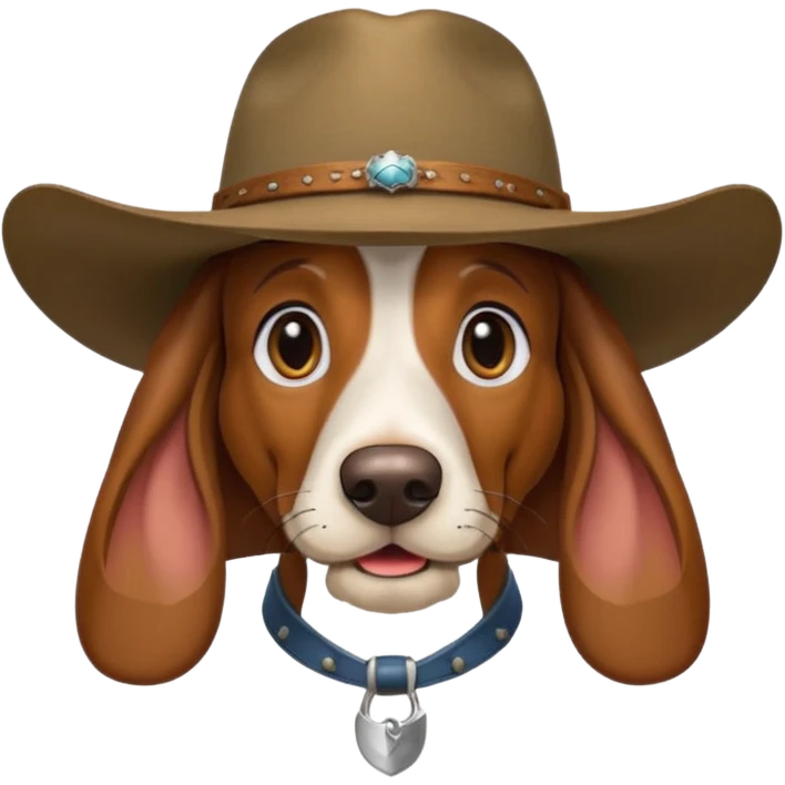 toothless hillbilly basset hound wearing a stetson emoji