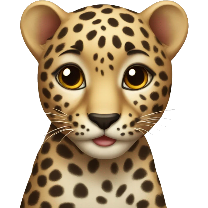 An adorable leopard emoji
