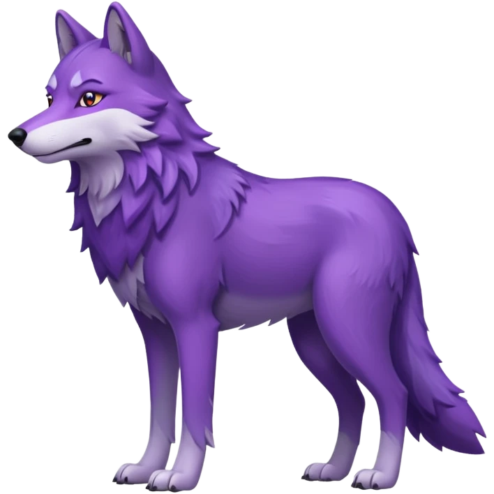 Purple wolf full body  emoji