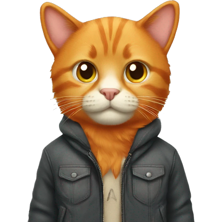 orange cat with a bear jacket  emoji