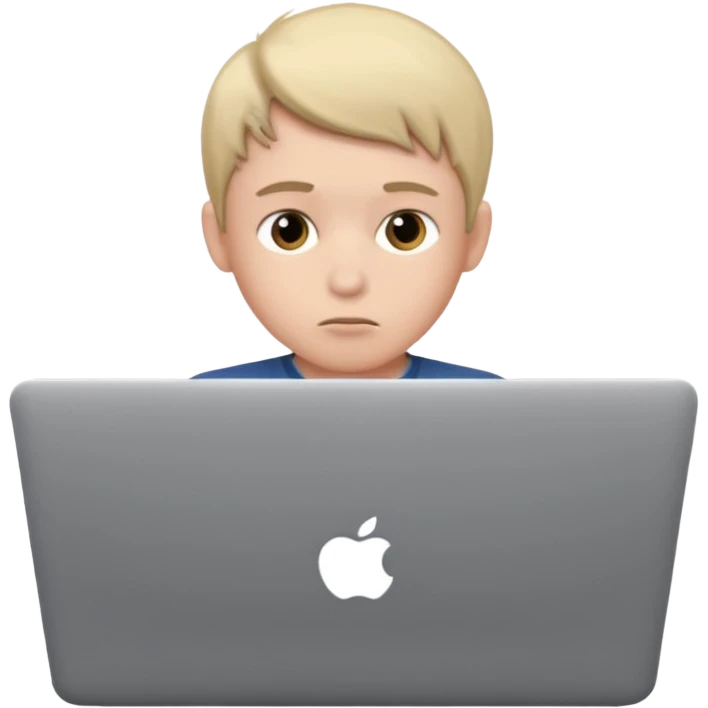boy using laptop emoji