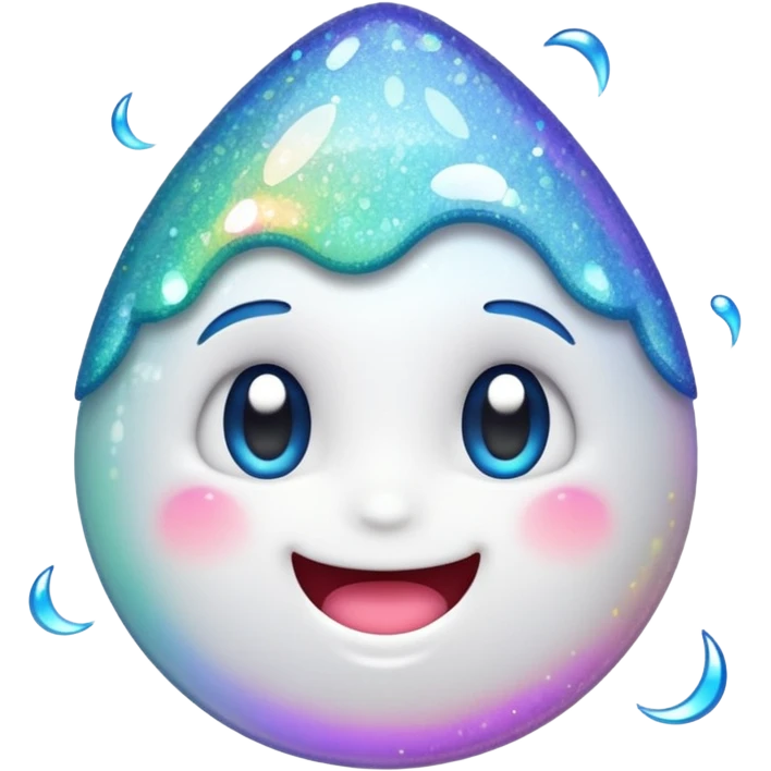 glitter white happy emoji