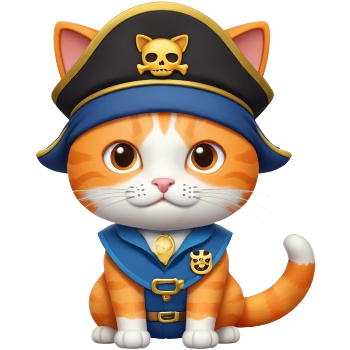 Kwazii Octonauts, orange cat pirate with eye patch and blue uniform emoji