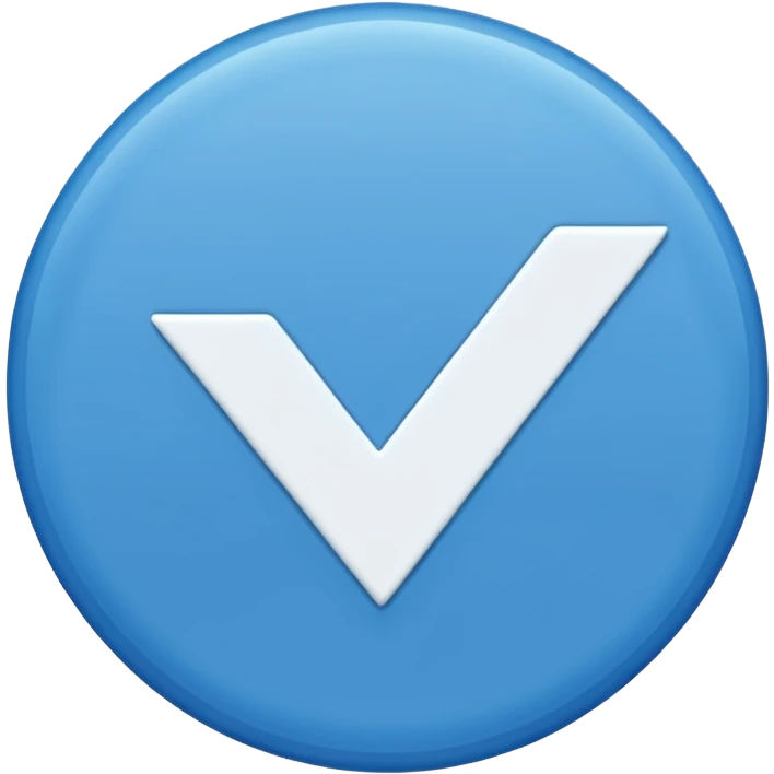 A blue circle with a small white ✅  inside emoji