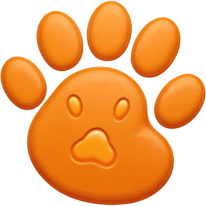 a pastel orange pawprint emoji