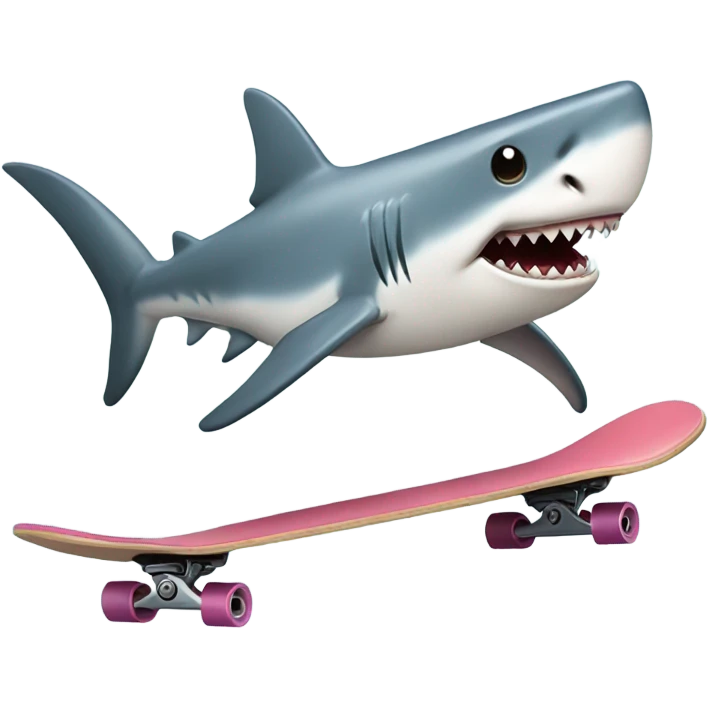 Shark on a skateboard emoji