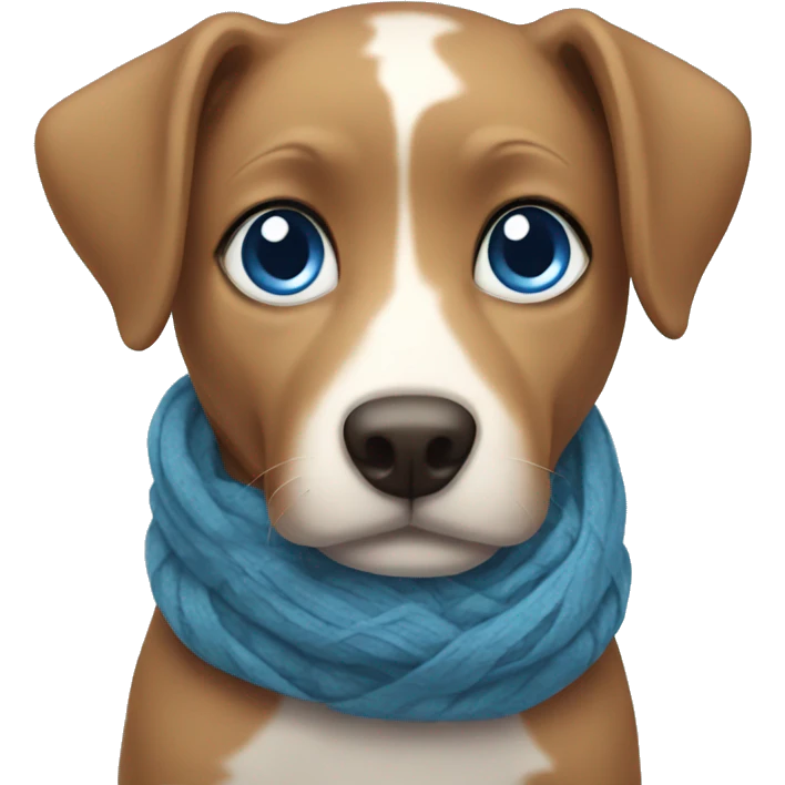 blue eyed pet with scarf emoji