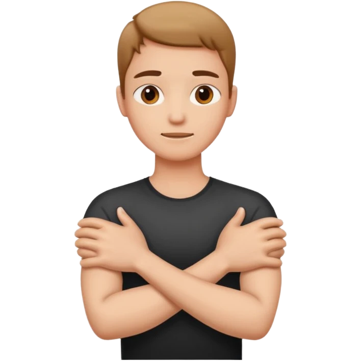 Arms crossed holding neck  emoji
