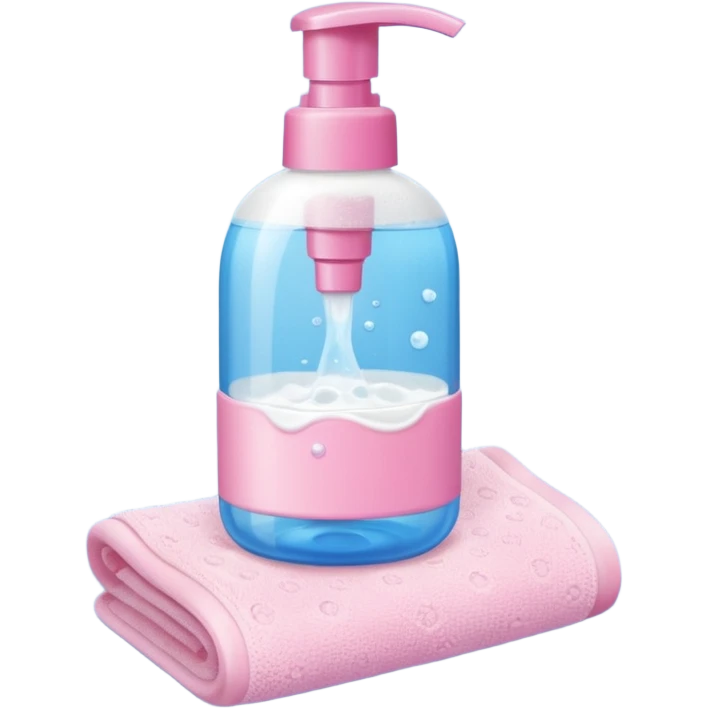 Soap, washcloth and kids shampoo emoji