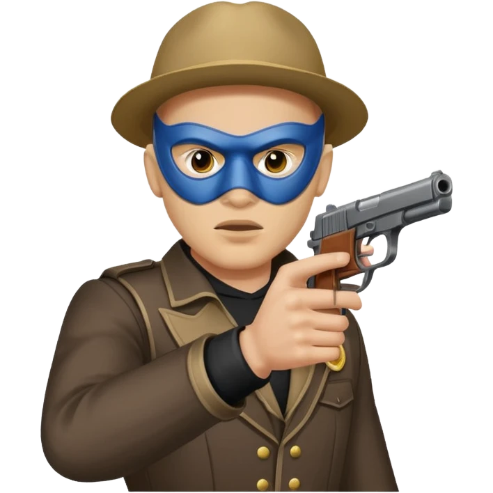 a guy in a shiesty mask aiming a pistol emoji