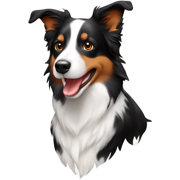 Border collie with red heeler print emoji