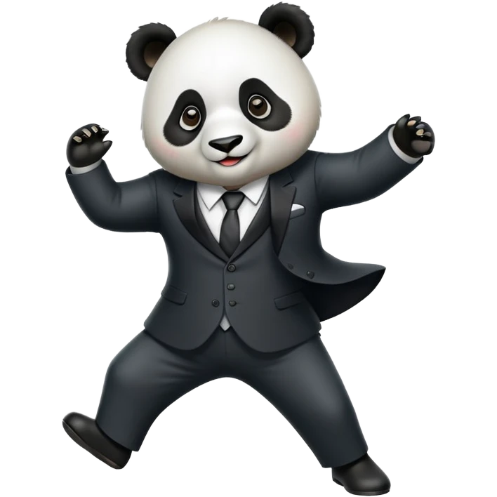 A panda dancing in suit emoji