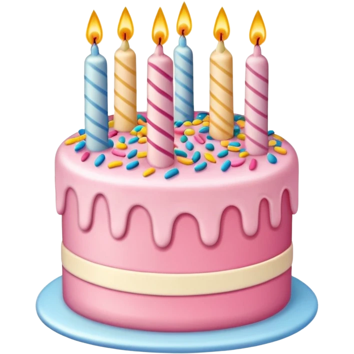 Make a pink birth day cake emoji