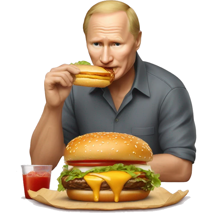 Vladimir Poutine qui mange un burger  emoji