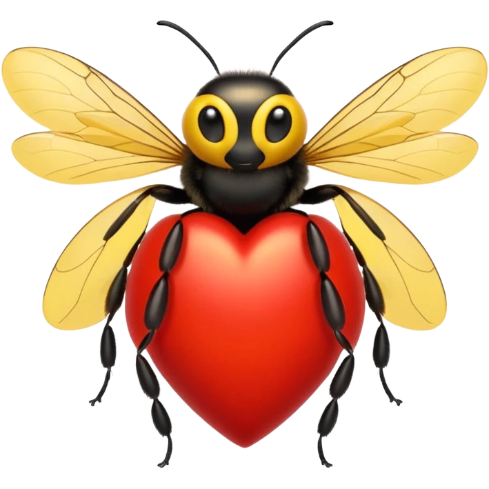 heart with spring bees emoji