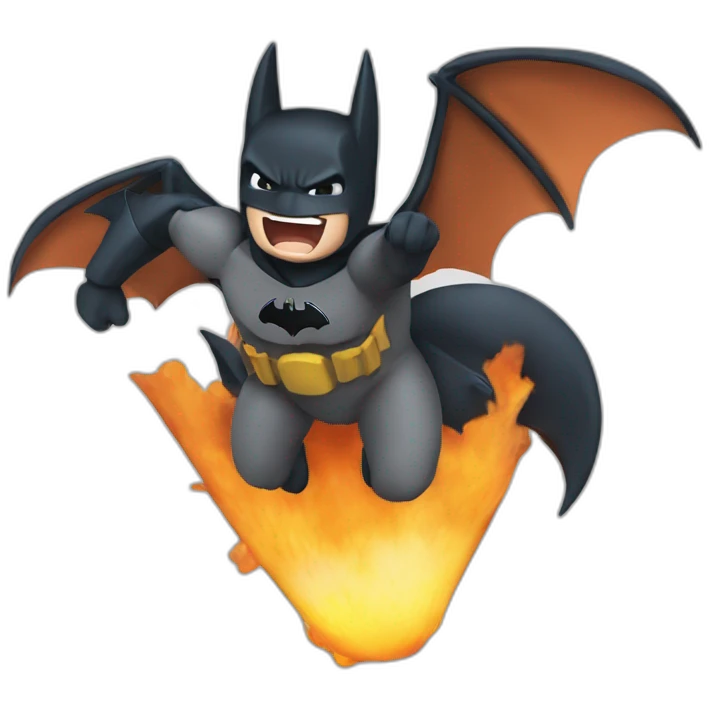 batman flying on top of a charizard emoji
