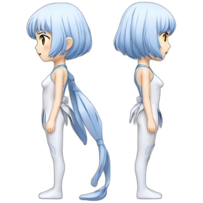 rei ayanami，full body，lateral view emoji
