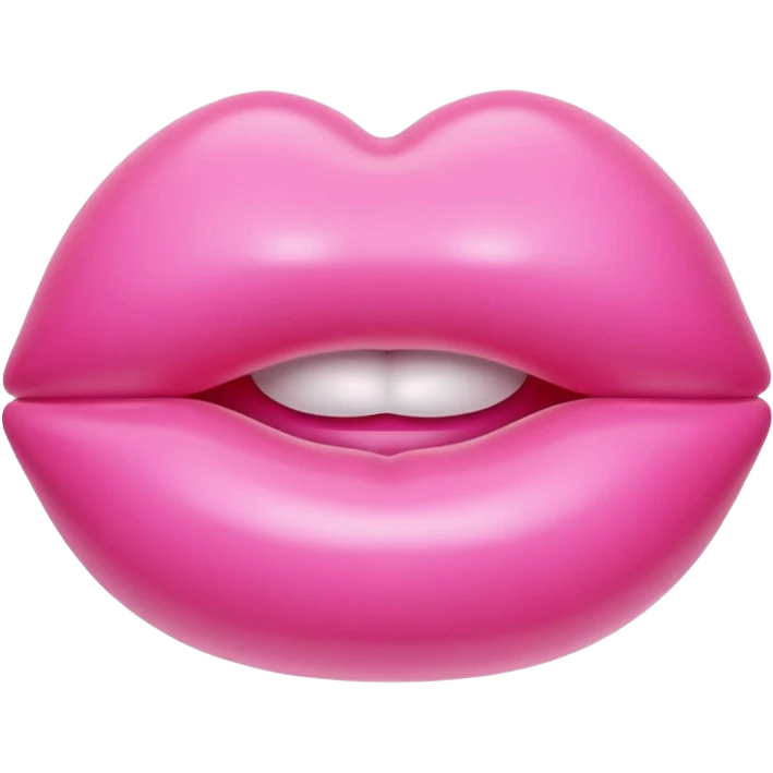 pink puffy inflatable balloon shiny lips emoji