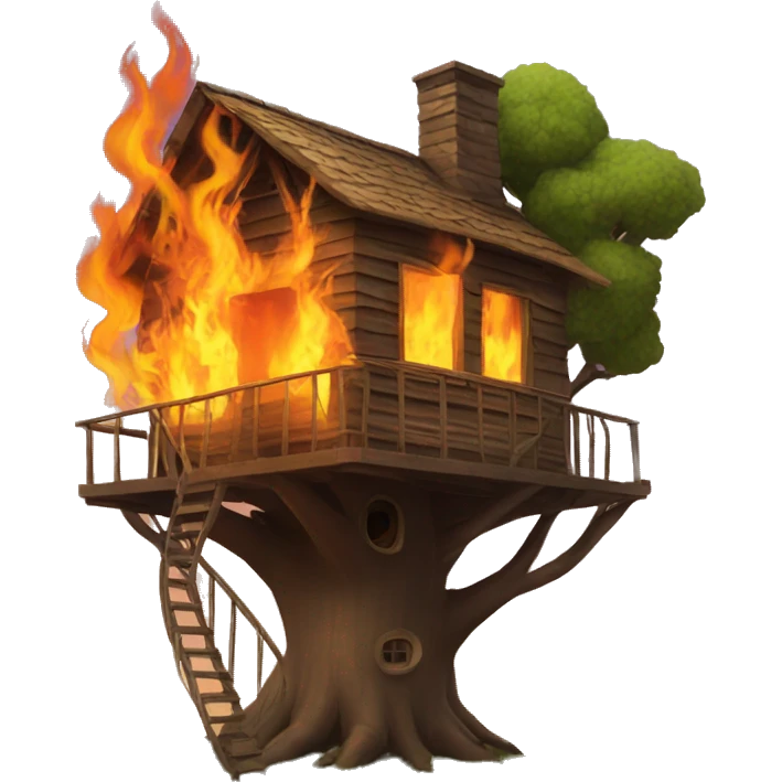 Treehouse on fire  emoji