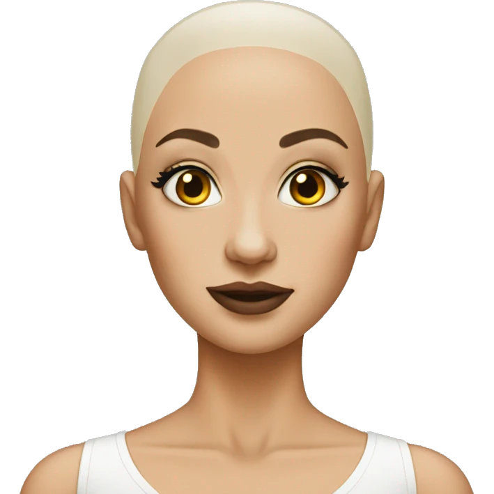 Bald girl with makeup  emoji