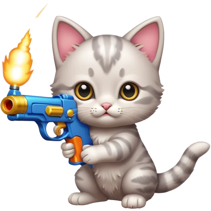 очень прикольный стреляющий котенок  emoji