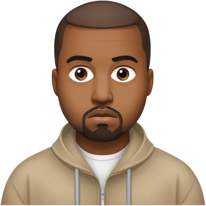face inspired by Kanye West, neutral expression emoji