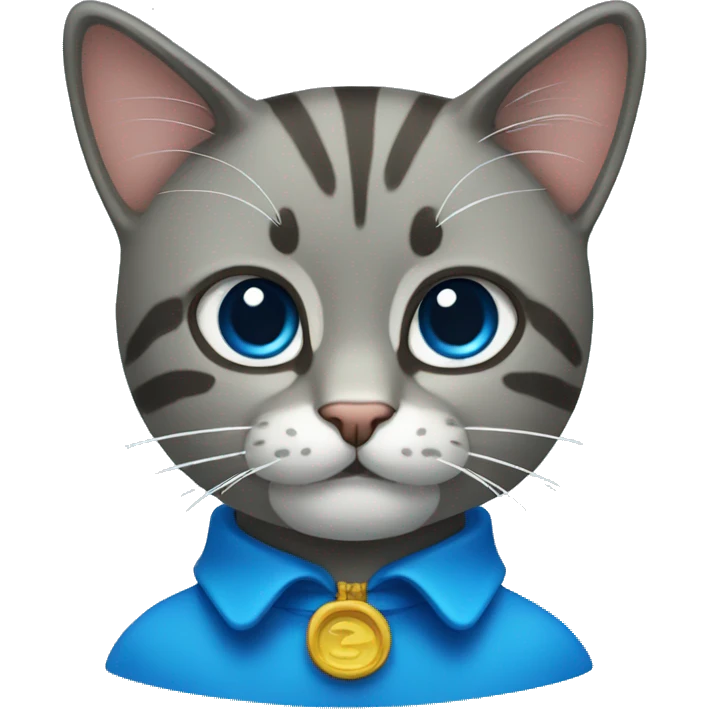 Gato con lazo azul  emoji