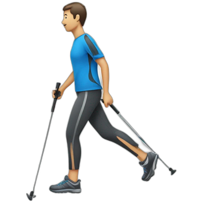 Person doing Nordic walking with high details emoji