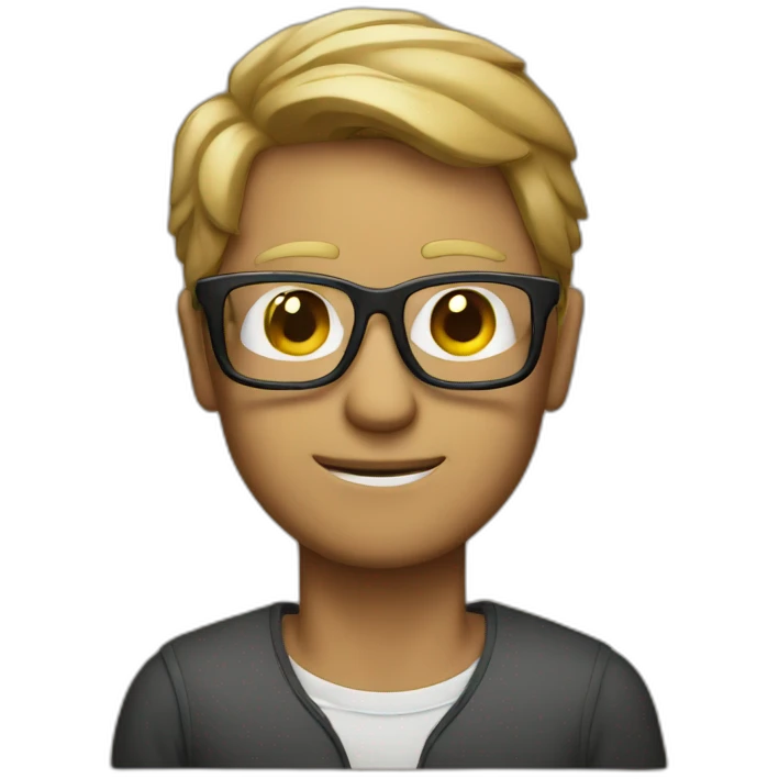 man with macbook with glasses  emoji