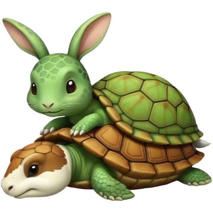 Tortu qui dort et le lapin qui mange la queue a la tortu emoji