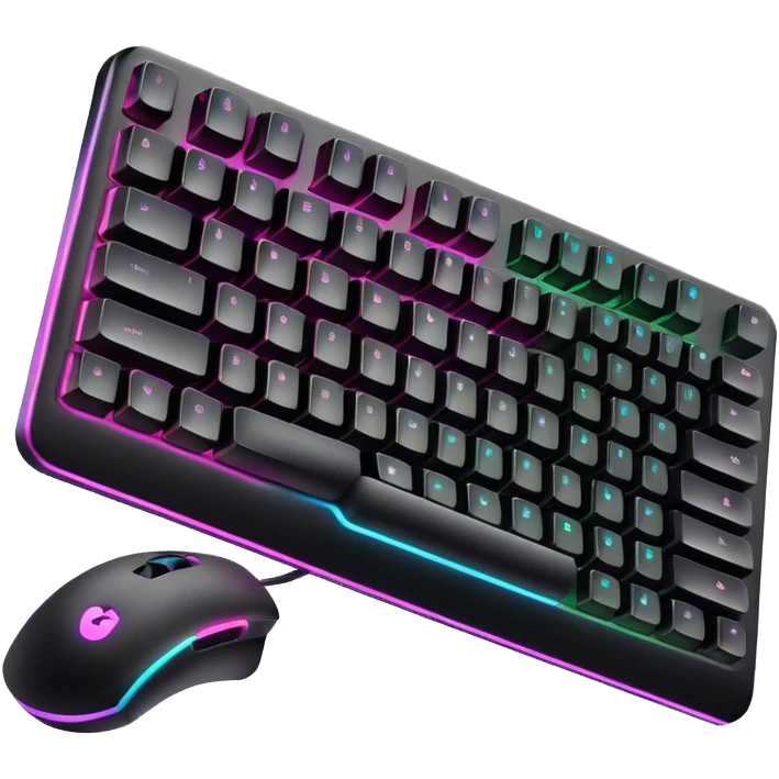 gaming keyboard, glowing rgb keys emoji