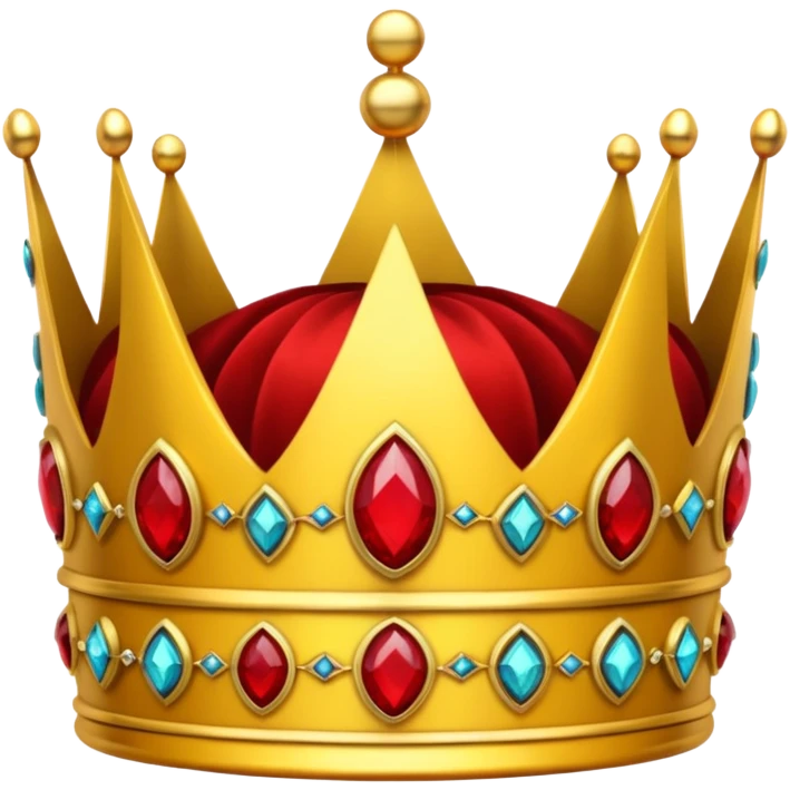 yellow crown with only red gems a lot red gems emoji