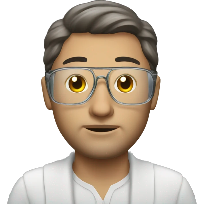 jung man with floatig glas emoji