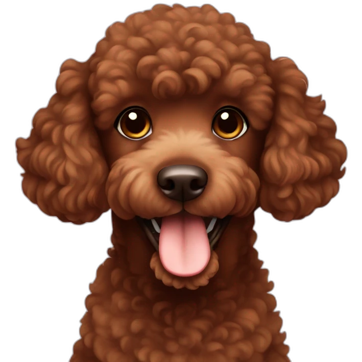 happy cutie full brown poodle emoji