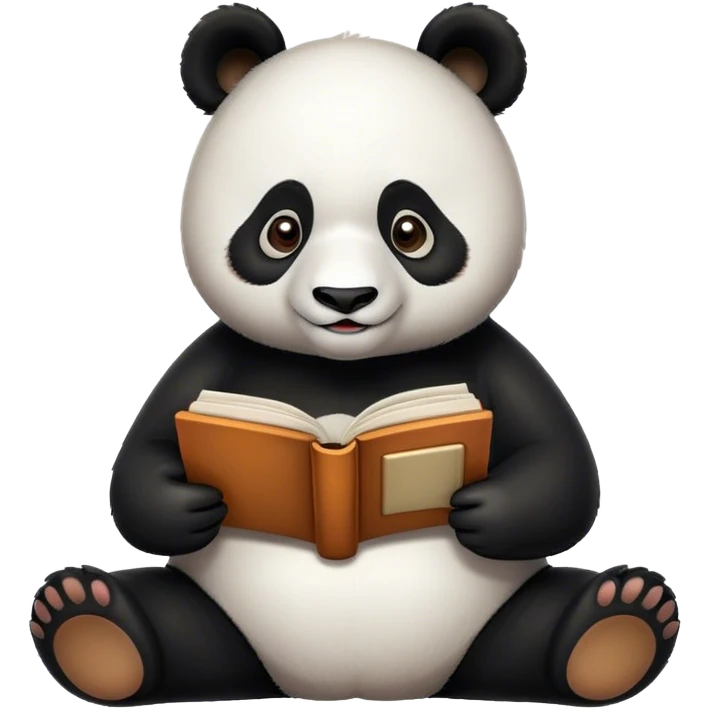 panda reading emoji