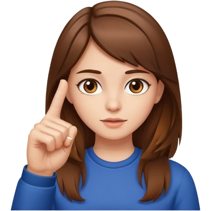 Brown haired girl with middle finger emoji