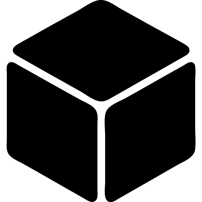 3D cube solid black icon emoji