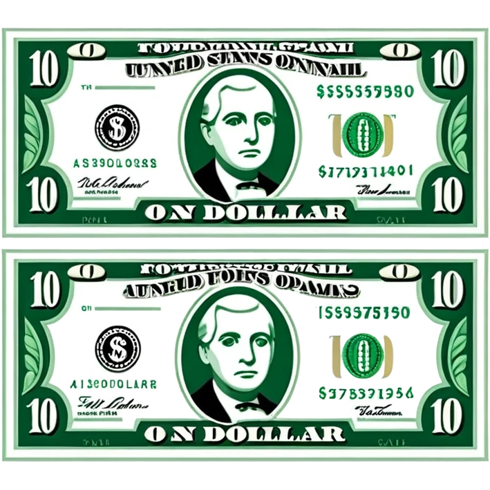 one 10 dollar bill flat  emoji