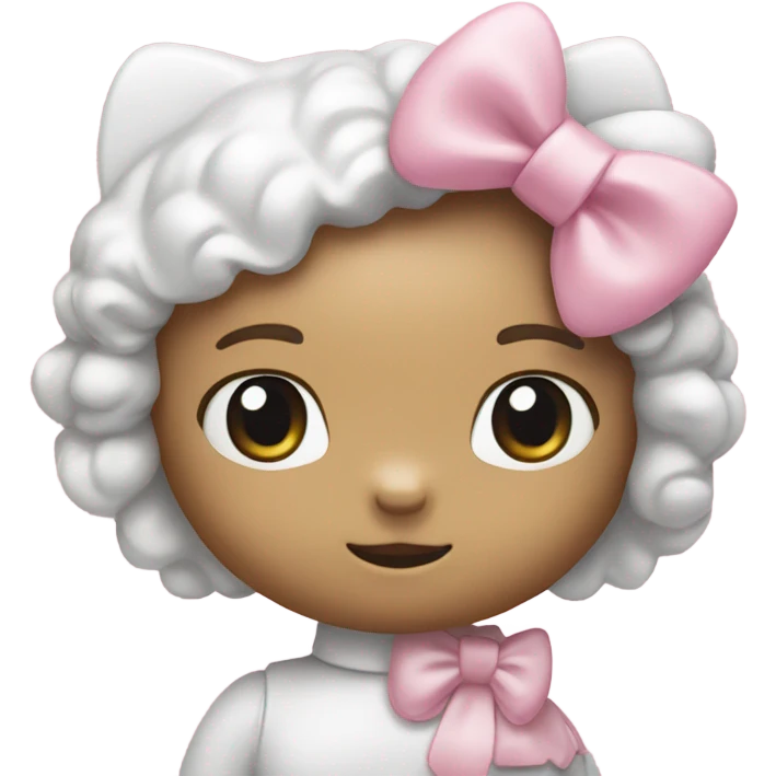 Hello kitty but the bow is pastel pink emoji
