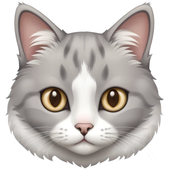 ✨🌙🐈‍⬛grey and white short fur emoji